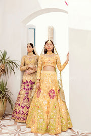Pakistani Bridal Yellow Lehenga Choli