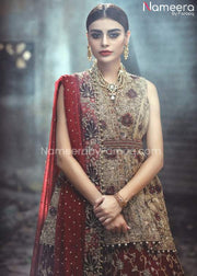 Pakistani Bridal Lehenga in Red
