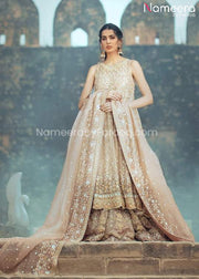 Pakistani Bridal Lehenga in ivory