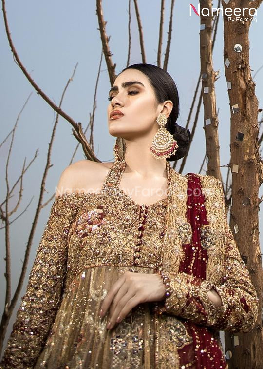Pakistani Bridal Lehenga with Long Frock