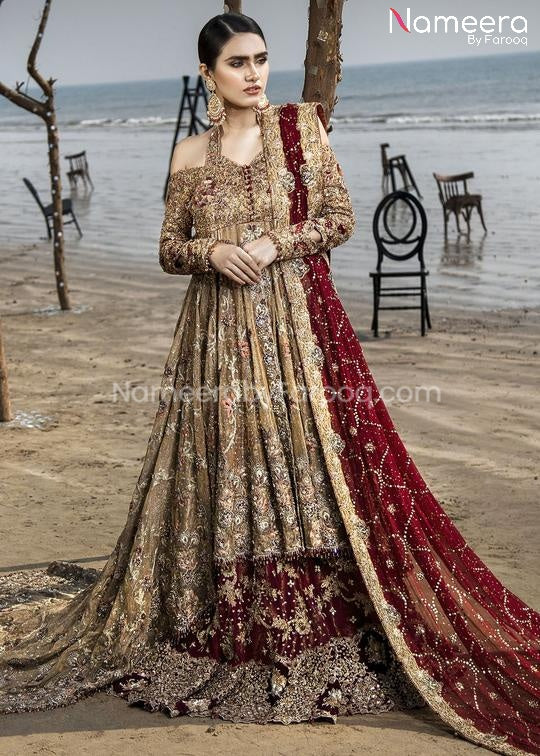 Pakistani Bridal Lehenga with Long Tail Frock