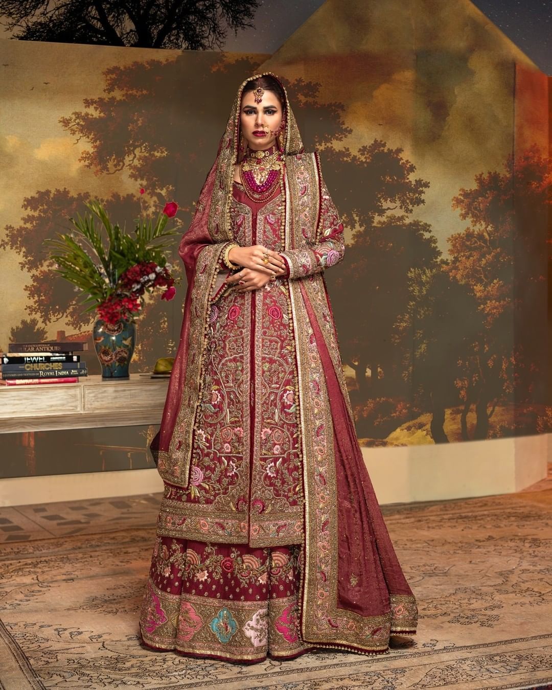 Luxurious Pakistani Bridal Lehenga with Open Jacket | Bridal Wear