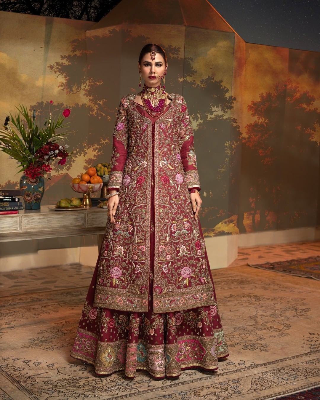 Luxurious Pakistani Bridal Lehenga with Open Jacket | Bridal Wear