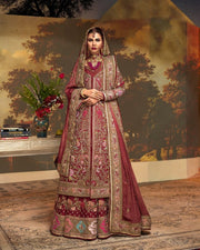Pakistani Bridal Lehenga with Open Jacket Shirt