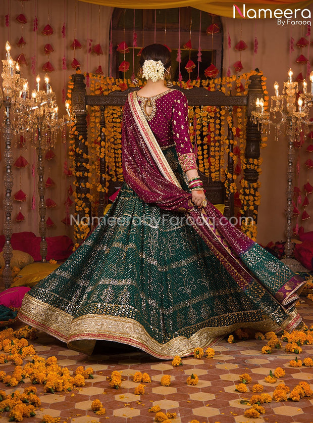 Pakistani Bridal Lehnga Choli Dupatta Dress
