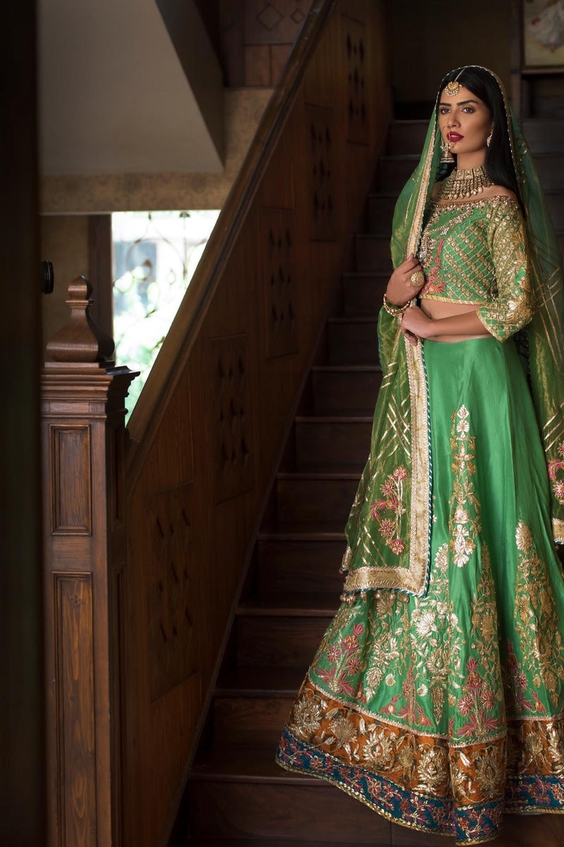 Pakistani Bridal Lehnga Choli for Mehndi 