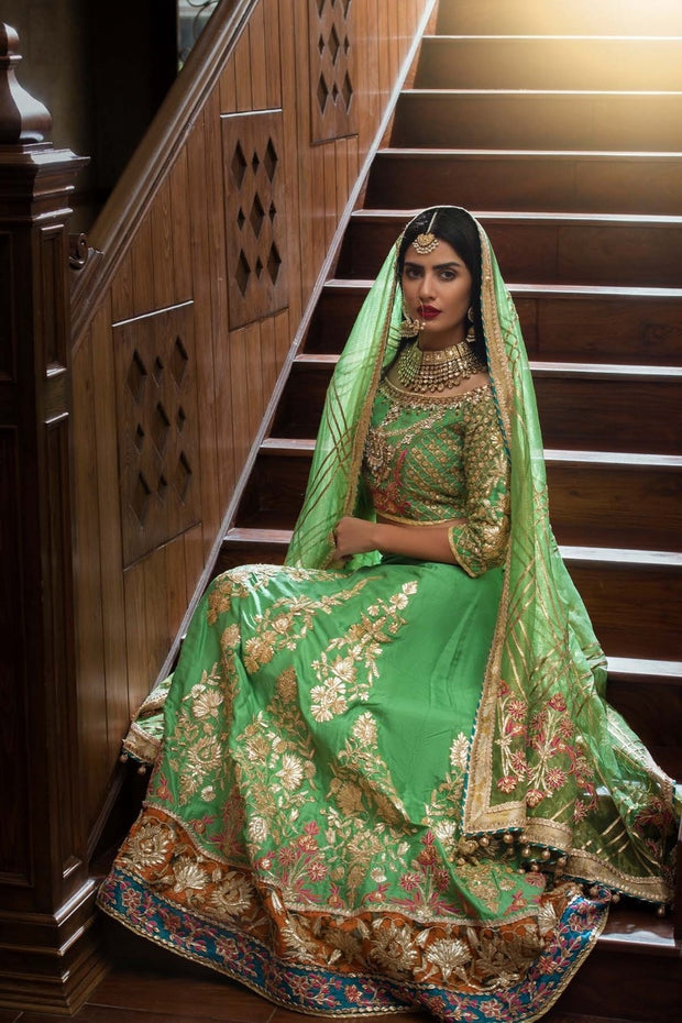 Pakistani Bridal Lehnga Choli for Mehndi 