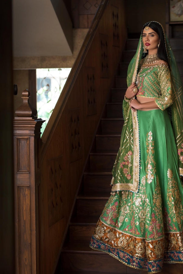 Pakistani Bridal Lehnga Choli for Mehndi 
