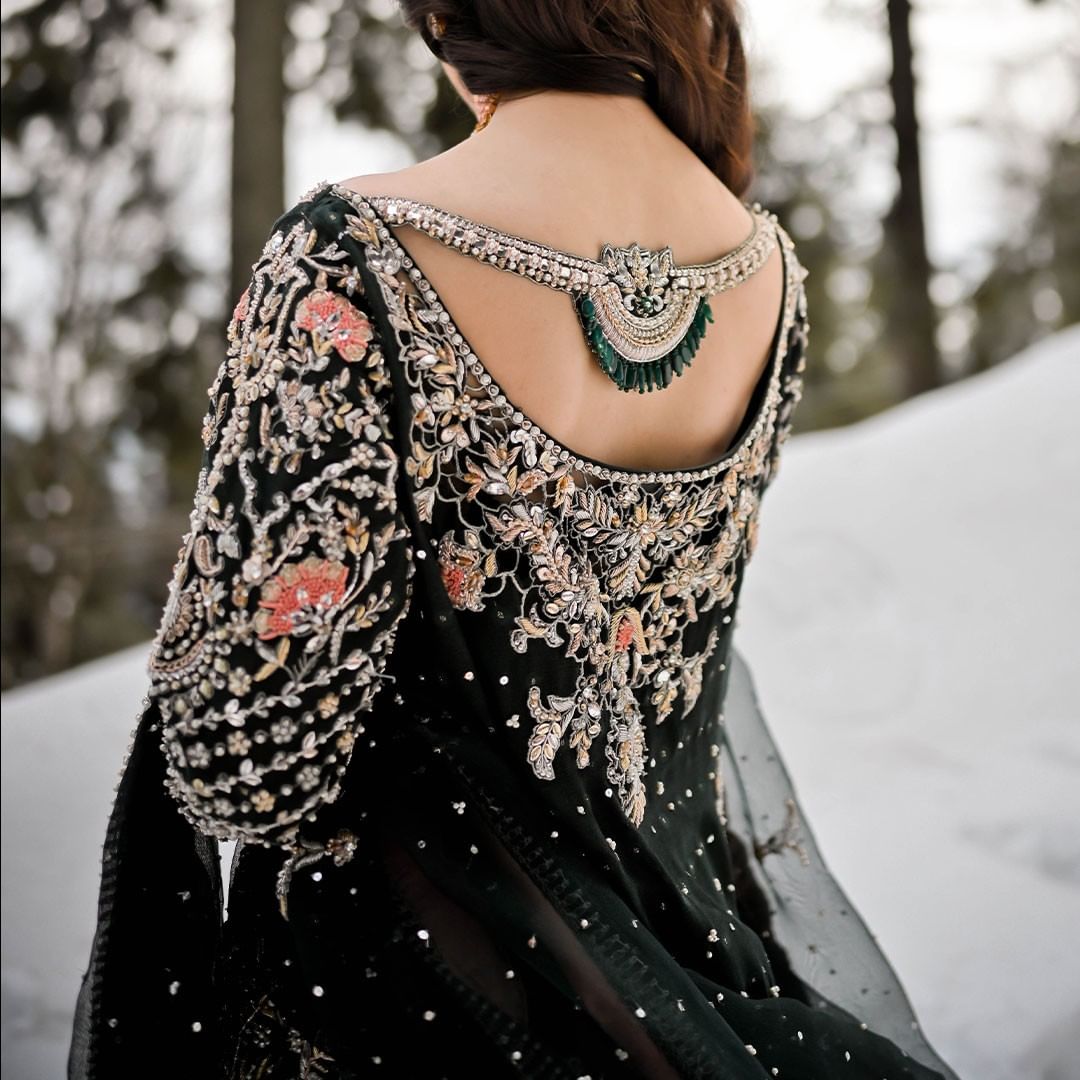 Pakistani Bridal Long Kameez Lehenga Dupatta