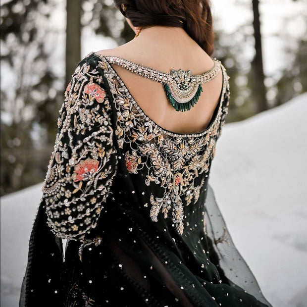Pakistani Bridal Long Kameez Lehenga Dupatta