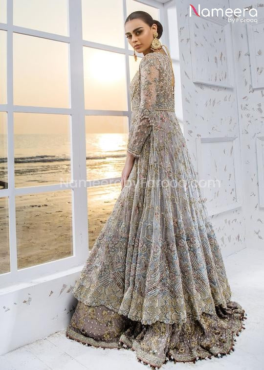 Pakistani Bridal Long Maxi with Lehenga