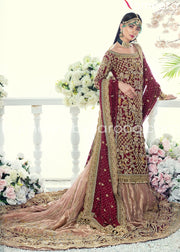Pakistani Bridal Long Shirt with Lehenga Online Overall Look