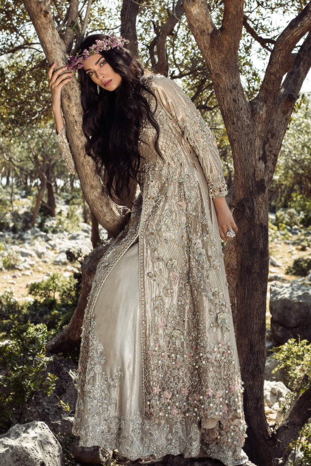 Pakistani Bridal Maxi in Ivory Color