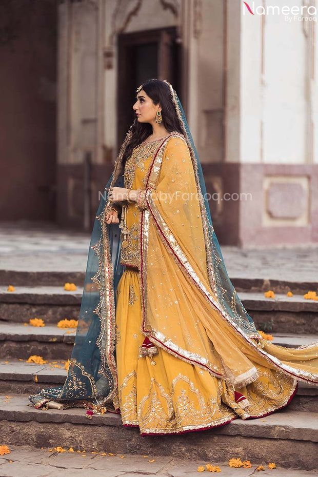 Pakistani Bridal Mehndi Gharara 