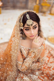 Pakistani Bridal Mehndi Outfit in Frock 
