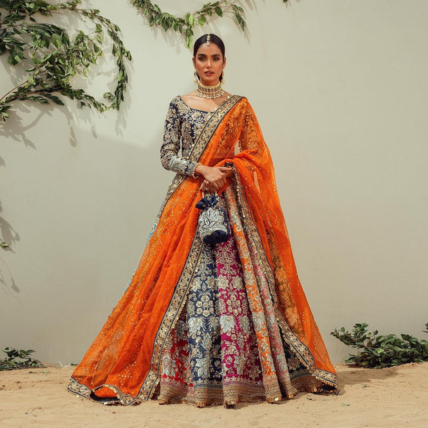 Pakistani Bridal Multicolored Lehenga Choli