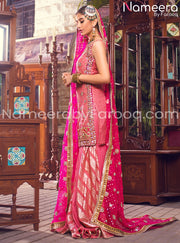 Pakistani Bridal Nikah Gharara with Embroidery