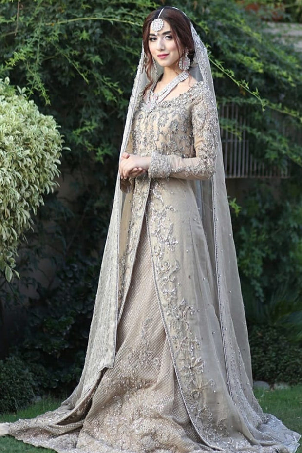 Pakistani Bridal Open Style Frock Lehnga
