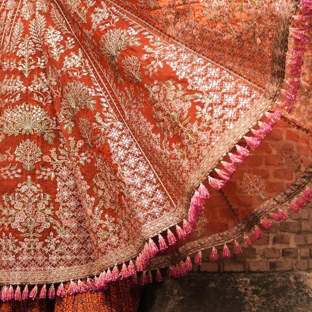 Pakistani Bridal Pishwas Frock Dupatta and Royal Sharara Dress
