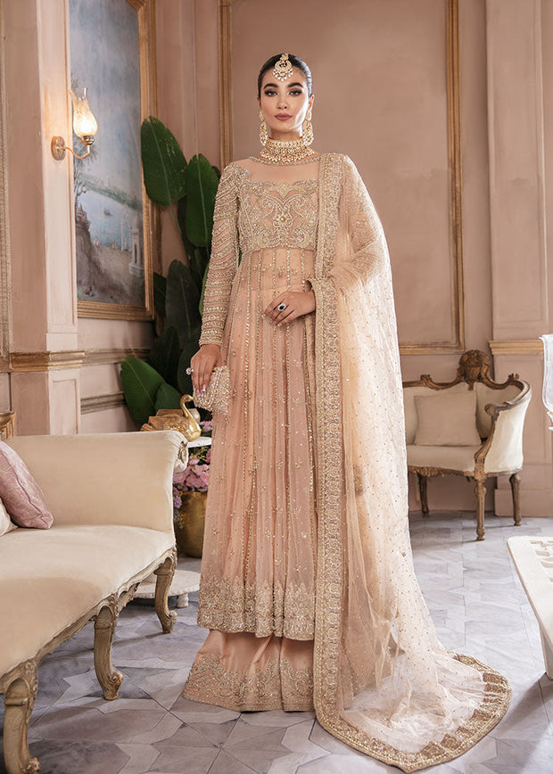 Pakistani Bridal Pishwas Frock Dupatta and Sharara Suit Online