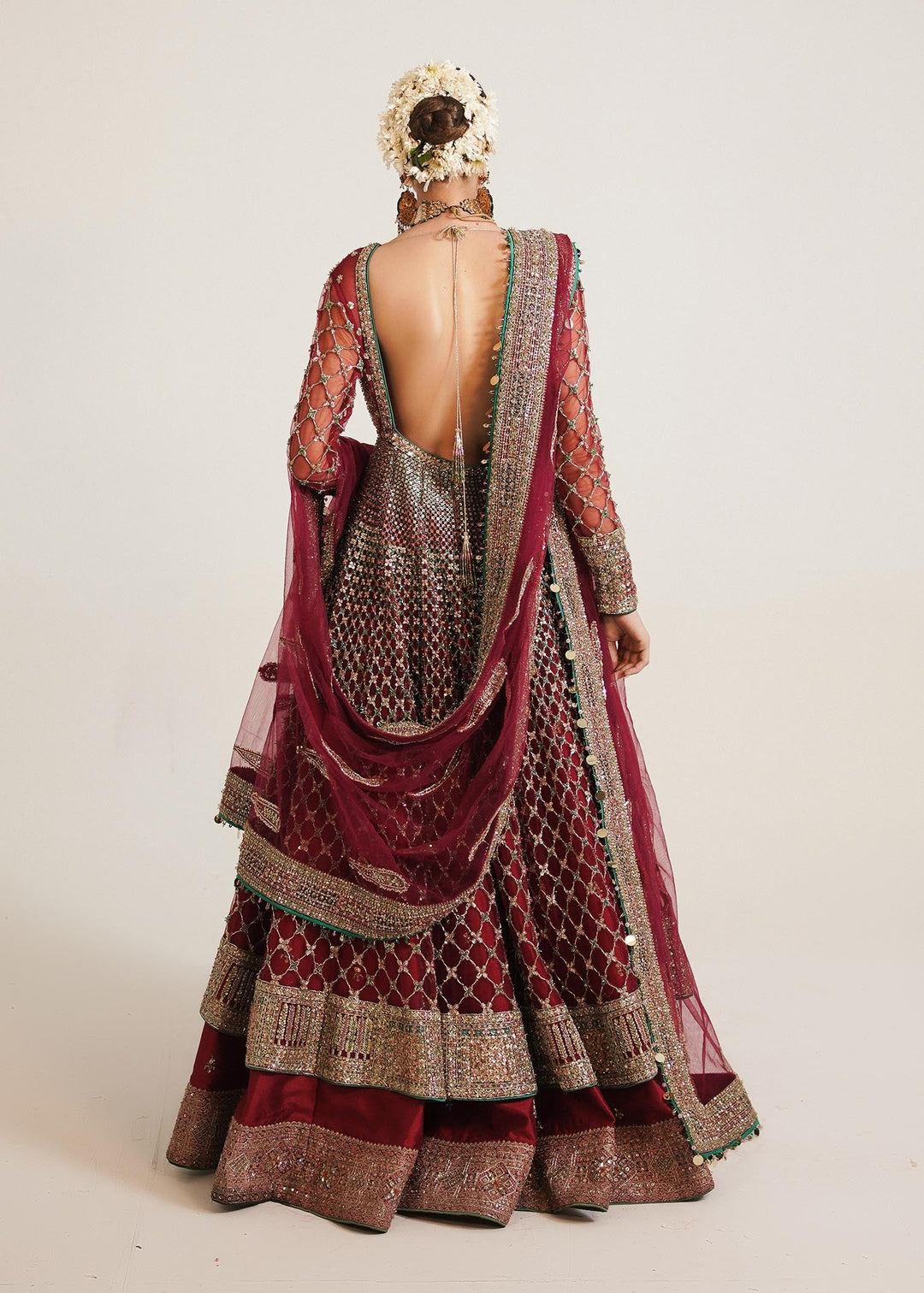 Elegant Pakistani Bridal Pishwas & Lehenga Set