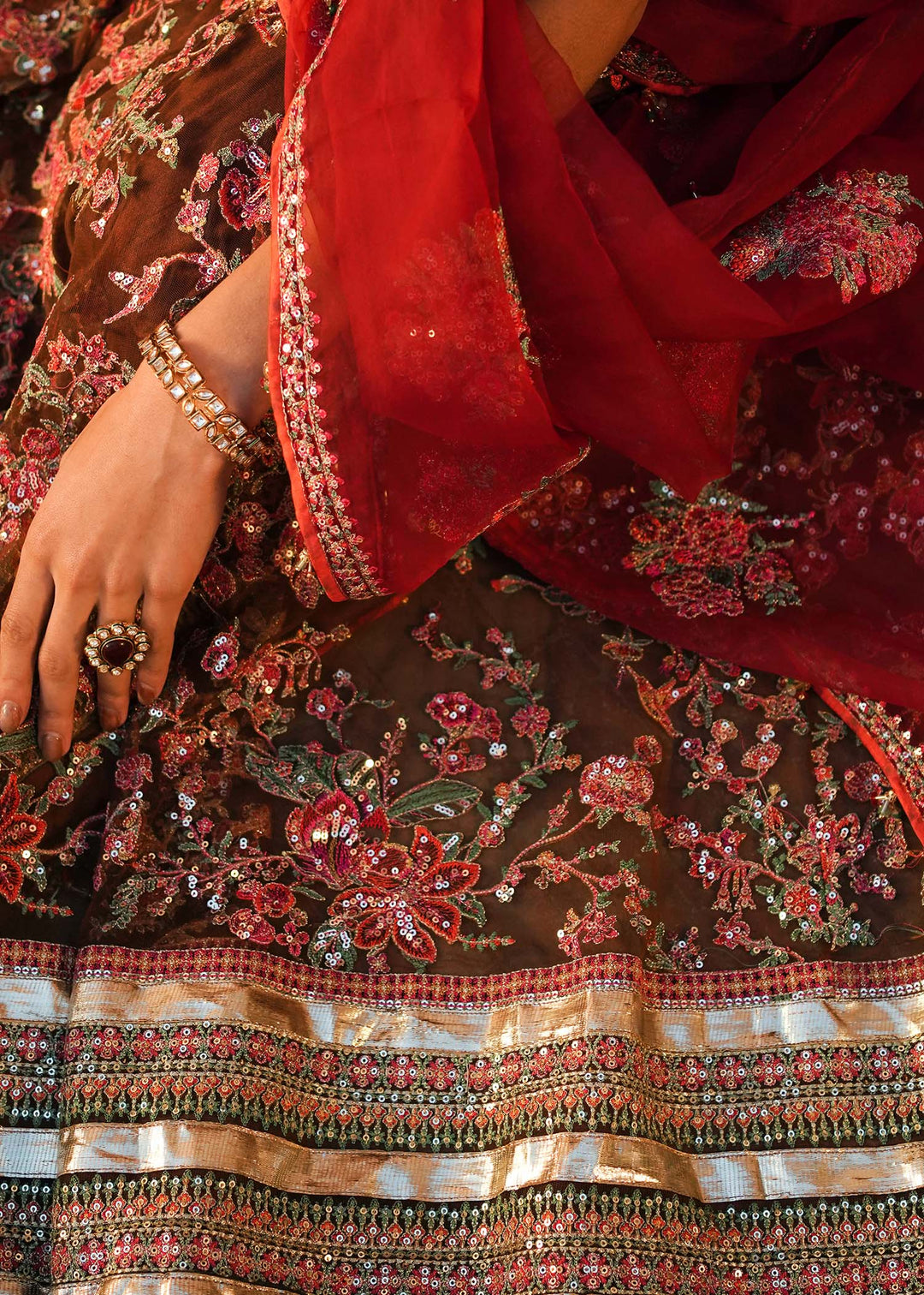 Pakistani Bridal Pishwas Frock with Sharara