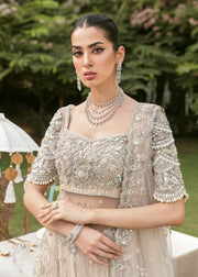 Pakistani Bridal Pishwas Frock with Sharara Dress
