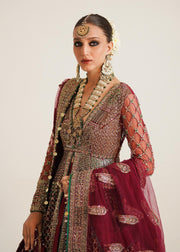 Pakistani Bridal Pishwas Lehenga and Dupatta Dress