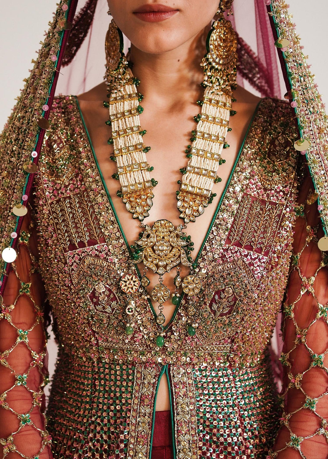 Elegant Pakistani Bridal Pishwas & Lehenga Set