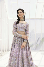 Pakistani Bridal Purple Lehenga Choli Dupatta Online