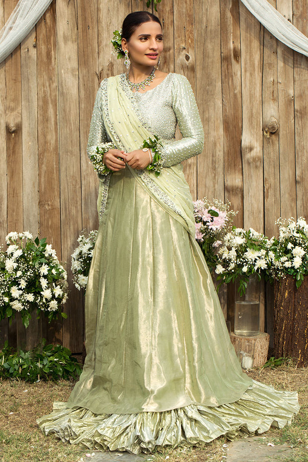 Pakistani Bridal Raw Silk Lehnga for Wedding Custom Pakistani Bridal Raw Silk Lehnga for Wedding Custom