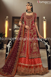Pakistani Bridal Red Dress with Embroidered Gown
