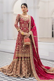 Pakistani Bridal Red Lehenga with Kameez Dupatta