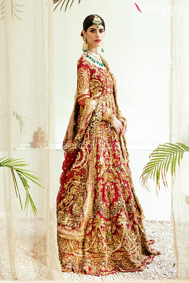 Pakistani Bridal Red Maxi