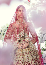 Latest Pakistani Bridal  Red Maxi for Wedding Dupatta lock