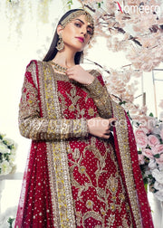 Pakistani Bridal Red Trail Lehenga 2021 Online 