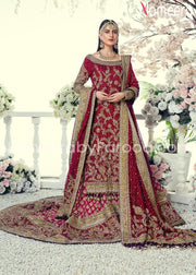 Pakistani Bridal Red Trail Lehenga 2021 Online 