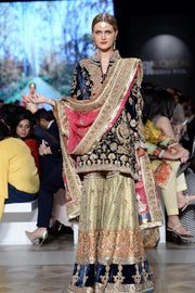 Pakistani Bridal Sharara with Velvet Shirt