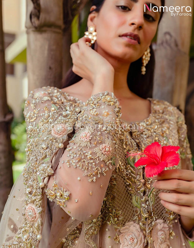 Pakistani Bridal Wedding Gharara Dress Online Close Up