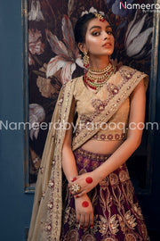 Pakistani Bridal Wedding Wear With Embroidery Close up View