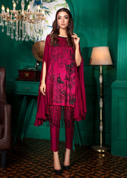 Pakistani Cap Style Shirt Dress in Maroon Shade Online