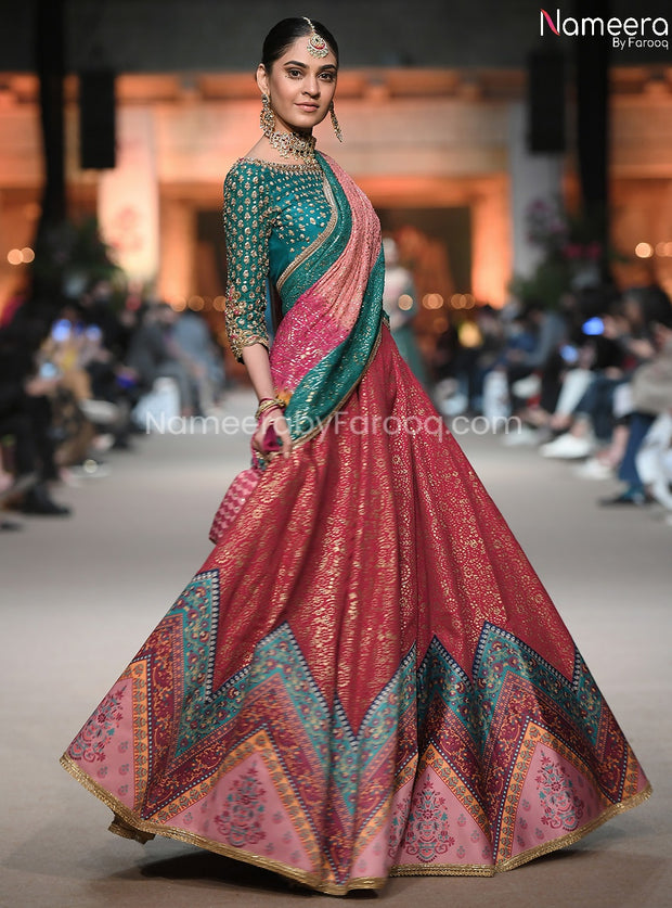 Pakistani Chaniya Choli for Wedding with Print