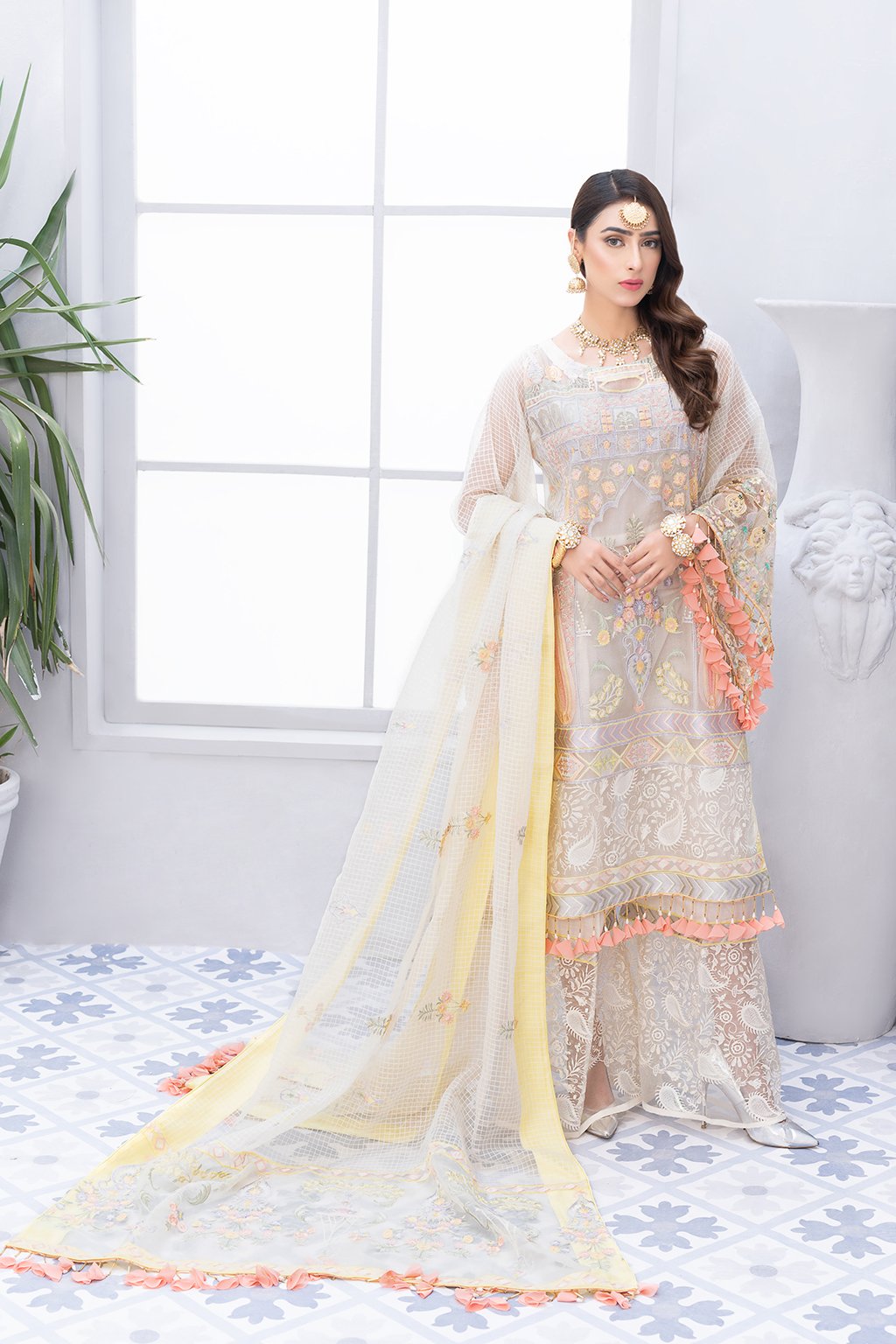 Pakistani Chiffon Festive Outfit with Embroidery