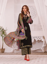 Pakistani Chiffon Salwar Kameez in Black Color for Eid Online