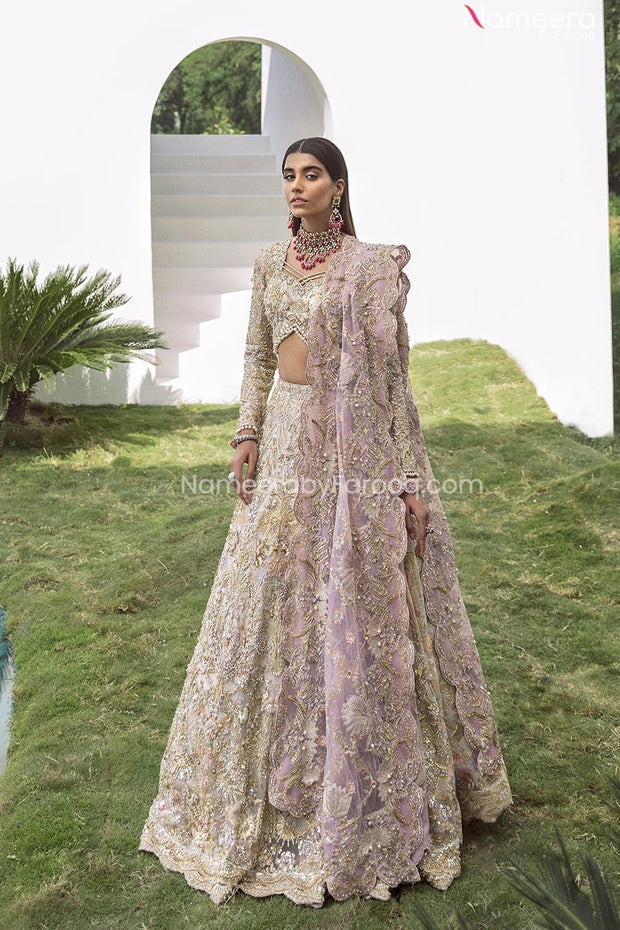 Pakistani Cream Lehenga Choli Dress 2022