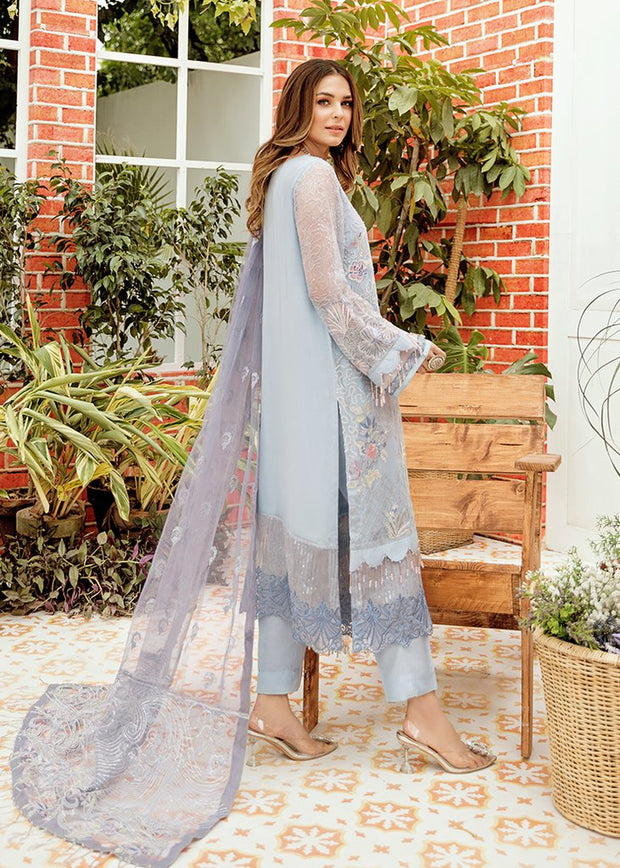 Pakistani Crinkle Chiffon Dress with Embroidery #Y6115