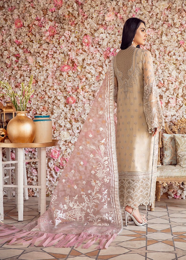 Pakistani Crinkle Chiffon Shirt with Embroidery