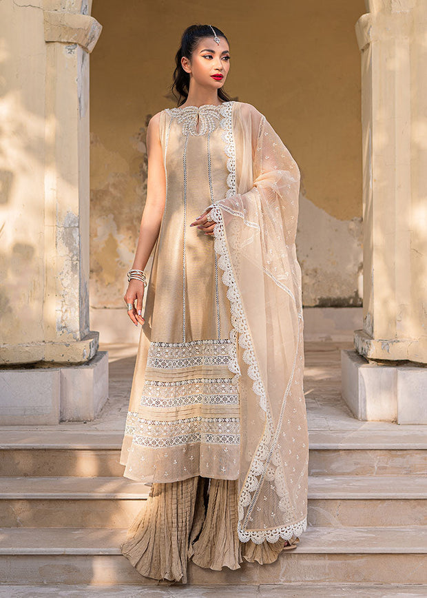 Pakistani Crushed Sharara Kameez Dupatta Suit