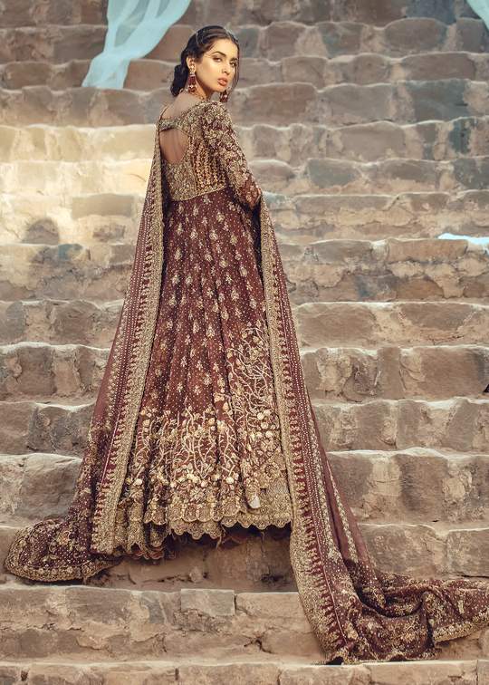 Pakistani Designer Frock Lehnga Outfit Backside Look