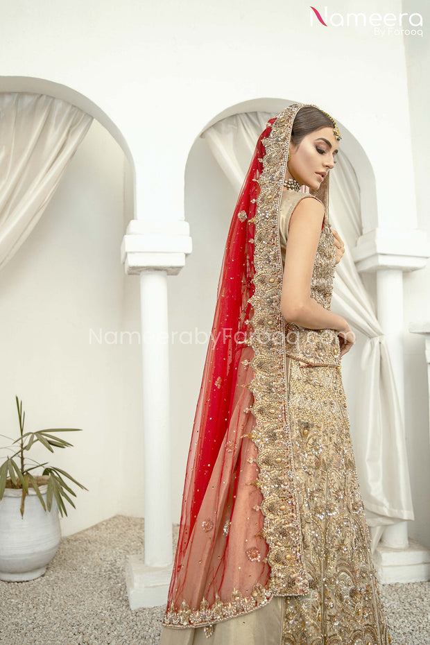 Pakistani Designer Lehenga Choli for Bride 2021 Backside Look